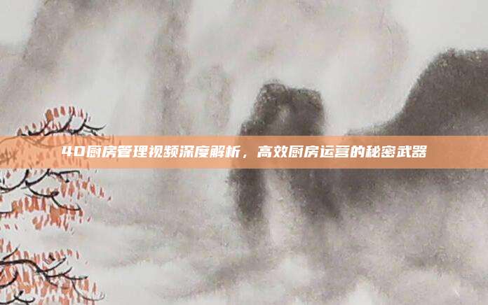 4D厨房管理视频深度解析，高效厨房运营的秘密武器