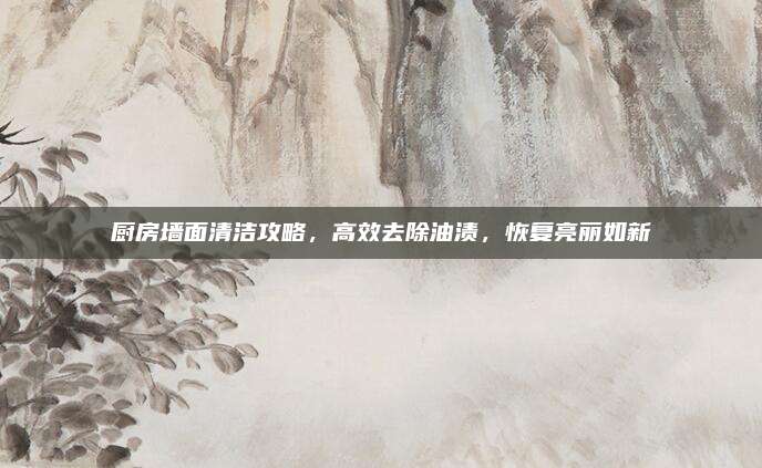 厨房墙面清洁攻略，高效去除油渍，恢复亮丽如新