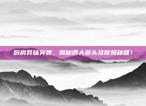厨房异味突袭，揭秘四大源头及除臭秘籍！