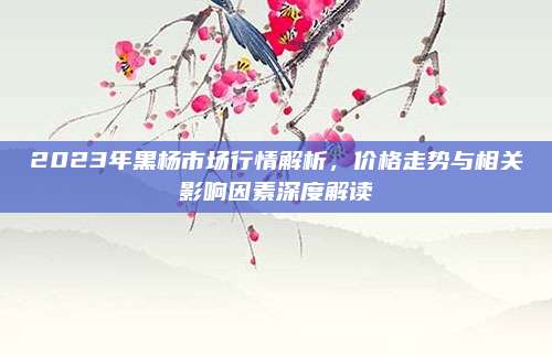 2023年黑杨市场行情解析，价格走势与相关影响因素深度解读