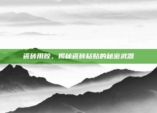 瓷砖用胶，揭秘瓷砖粘贴的秘密武器