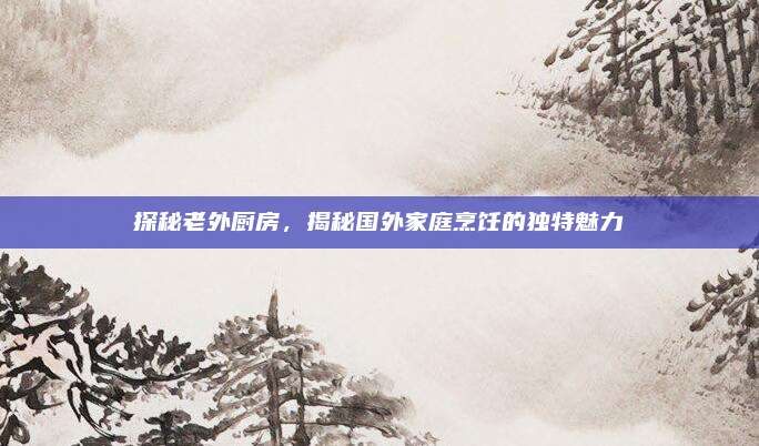 探秘老外厨房，揭秘国外家庭烹饪的独特魅力