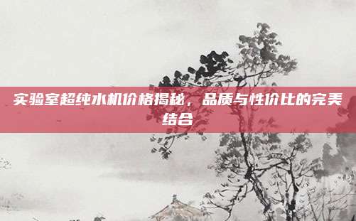 实验室超纯水机价格揭秘，品质与性价比的完美结合