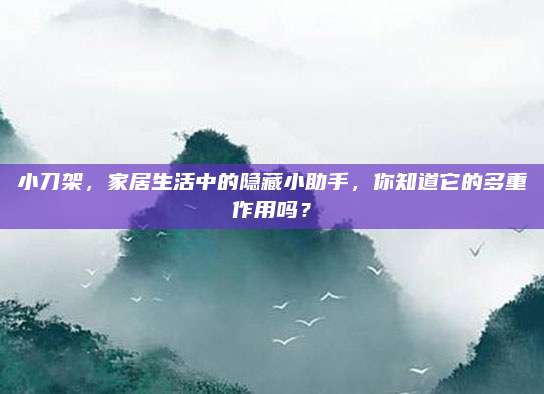 小刀架，家居生活中的隐藏小助手，你知道它的多重作用吗？