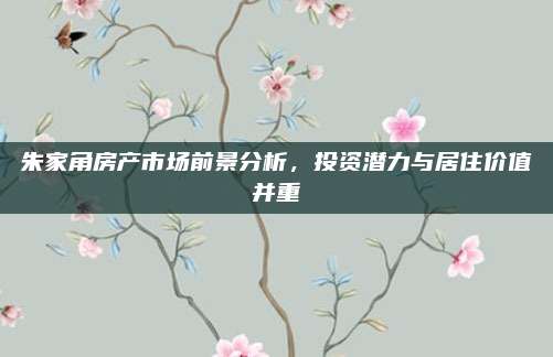 朱家角房产市场前景分析，投资潜力与居住价值并重