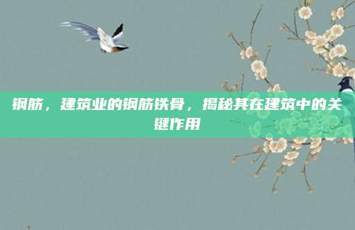 钢筋，建筑业的钢筋铁骨，揭秘其在建筑中的关键作用