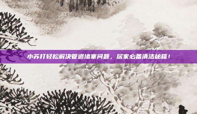 小苏打轻松解决管道堵塞问题，居家必备清洁秘籍！