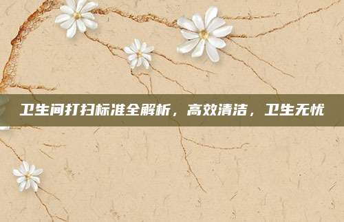 卫生间打扫标准全解析，高效清洁，卫生无忧
