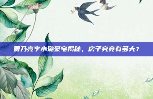 贾乃亮李小璐豪宅揭秘，房子究竟有多大？