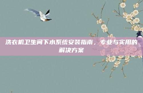 洗衣机卫生间下水系统安装指南，专业与实用的解决方案
