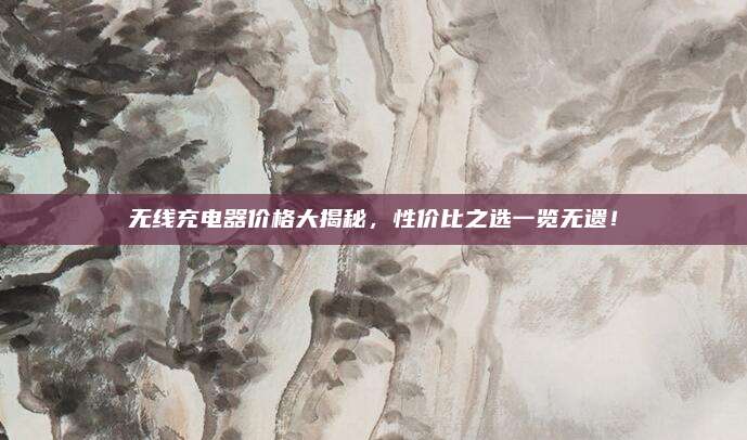 无线充电器价格大揭秘，性价比之选一览无遗！