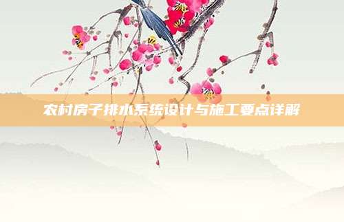 农村房子排水系统设计与施工要点详解