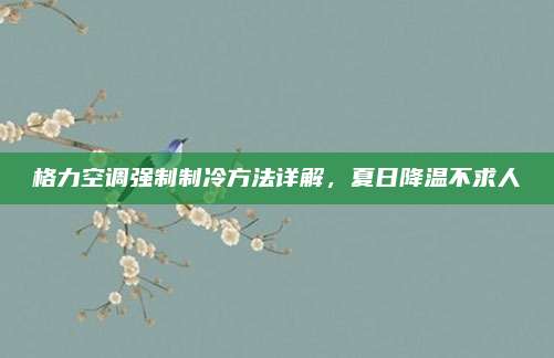 格力空调强制制冷方法详解，夏日降温不求人