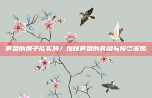 笋盘的房子能买吗？揭秘笋盘的真相与投资策略