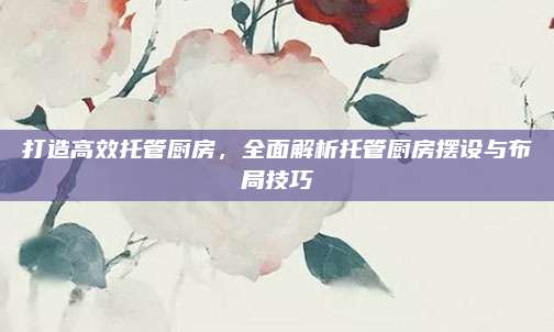 打造高效托管厨房，全面解析托管厨房摆设与布局技巧