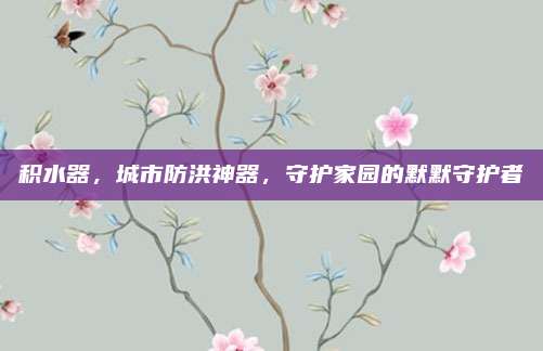 积水器，城市防洪神器，守护家园的默默守护者