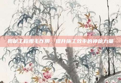 揭秘工程甩毛作用，提升施工效率的神秘力量