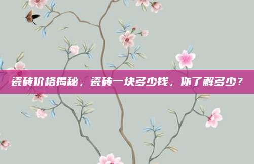 瓷砖价格揭秘，瓷砖一块多少钱，你了解多少？