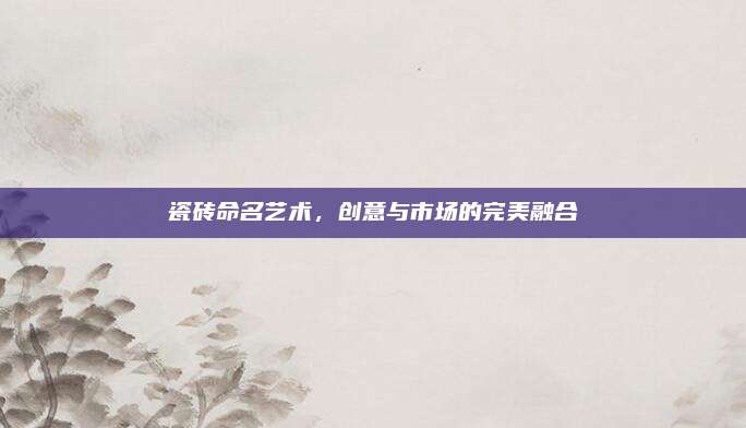瓷砖命名艺术，创意与市场的完美融合