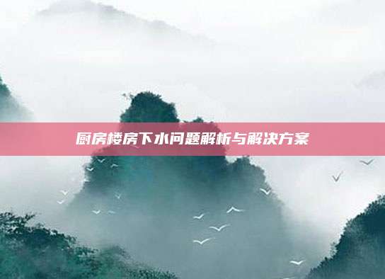 厨房楼房下水问题解析与解决方案