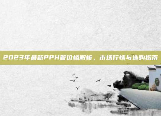 2023年最新PPH管价格解析，市场行情与选购指南