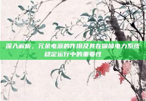 深入解析，冗余电源的作用及其在保障电力系统稳定运行中的重要性