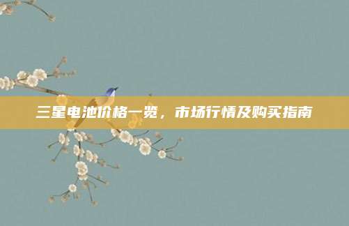 三星电池价格一览，市场行情及购买指南