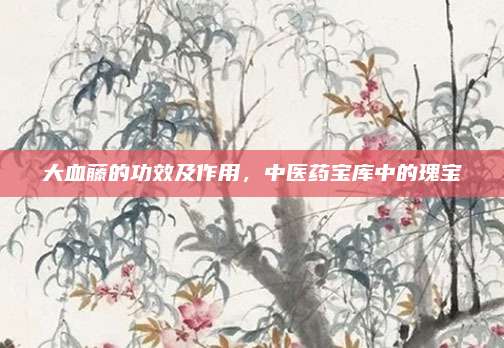 大血藤的功效及作用，中医药宝库中的瑰宝