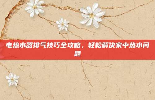 电热水器排气技巧全攻略，轻松解决家中热水问题