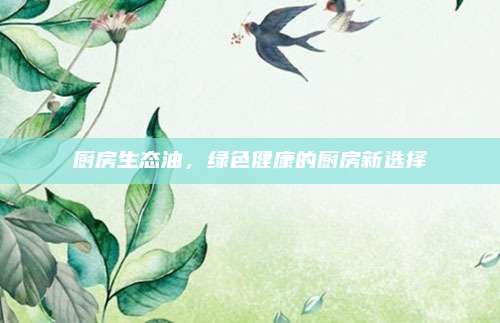 厨房生态油，绿色健康的厨房新选择