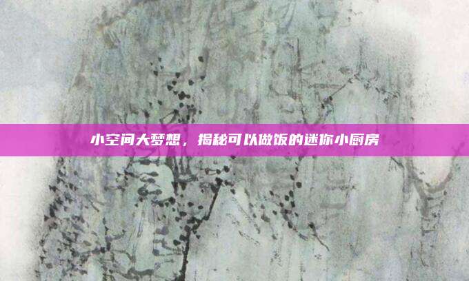 小空间大梦想，揭秘可以做饭的迷你小厨房