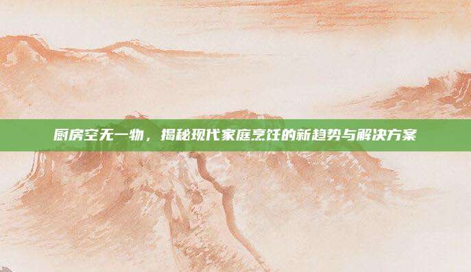 厨房空无一物，揭秘现代家庭烹饪的新趋势与解决方案