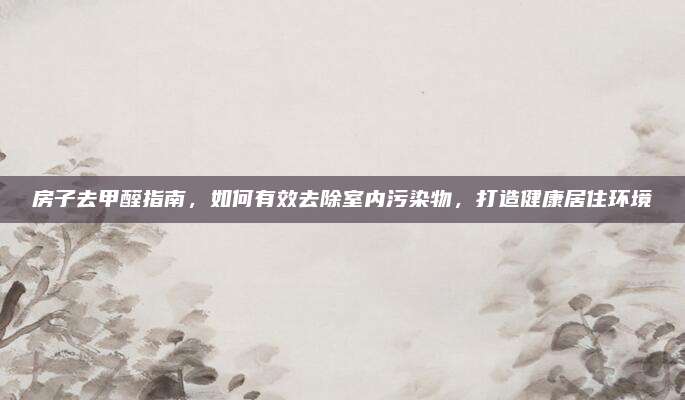 房子去甲醛指南，如何有效去除室内污染物，打造健康居住环境