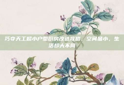 巧夺天工超小户型厨房改造攻略，空间虽小，生活却大不同
