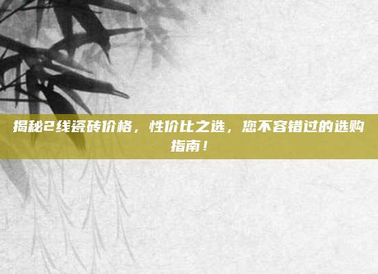 揭秘2线瓷砖价格，性价比之选，您不容错过的选购指南！