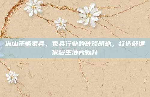 佛山正杨家具，家具行业的璀璨明珠，打造舒适家居生活新标杆