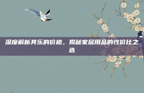 深度解析其乐的价格，揭秘家居用品的性价比之选