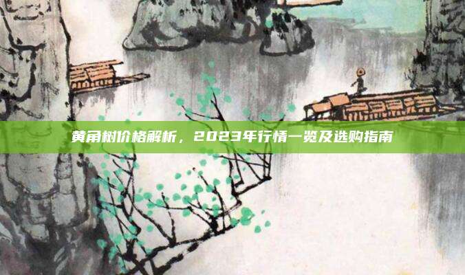 黄角树价格解析，2023年行情一览及选购指南