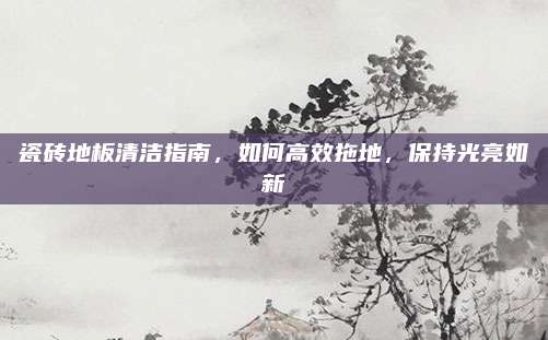 瓷砖地板清洁指南，如何高效拖地，保持光亮如新
