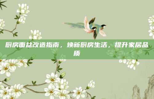 厨房面盆改造指南，焕新厨房生活，提升家居品质
