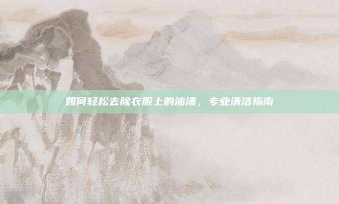 如何轻松去除衣服上的油渍，专业清洁指南