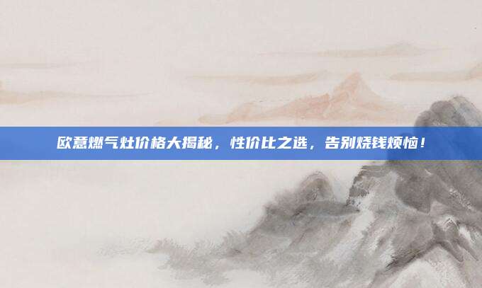 欧意燃气灶价格大揭秘，性价比之选，告别烧钱烦恼！