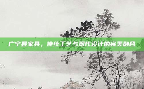 广宁县家具，传统工艺与现代设计的完美融合