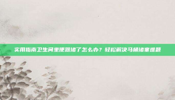 实用指南卫生间坐便器堵了怎么办？轻松解决马桶堵塞难题