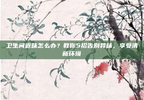 卫生间返味怎么办？教你5招告别异味，享受清新环境