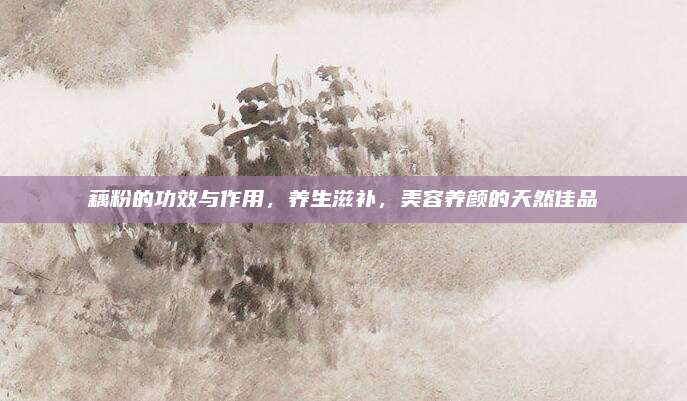 藕粉的功效与作用，养生滋补，美容养颜的天然佳品