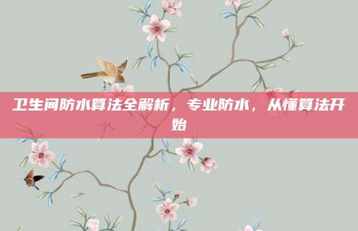 卫生间防水算法全解析，专业防水，从懂算法开始