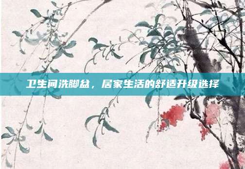 卫生间洗脚盆，居家生活的舒适升级选择
