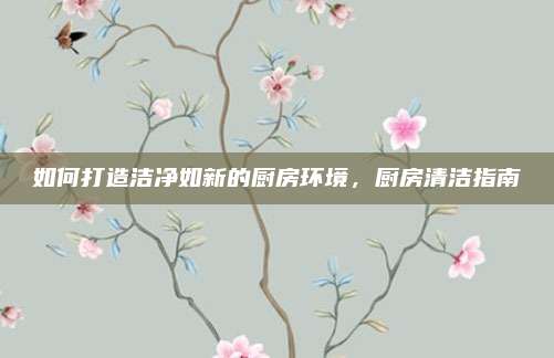 如何打造洁净如新的厨房环境，厨房清洁指南