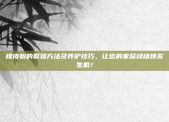 橡皮树的繁殖方法及养护技巧，让您的家居绿植焕发生机！